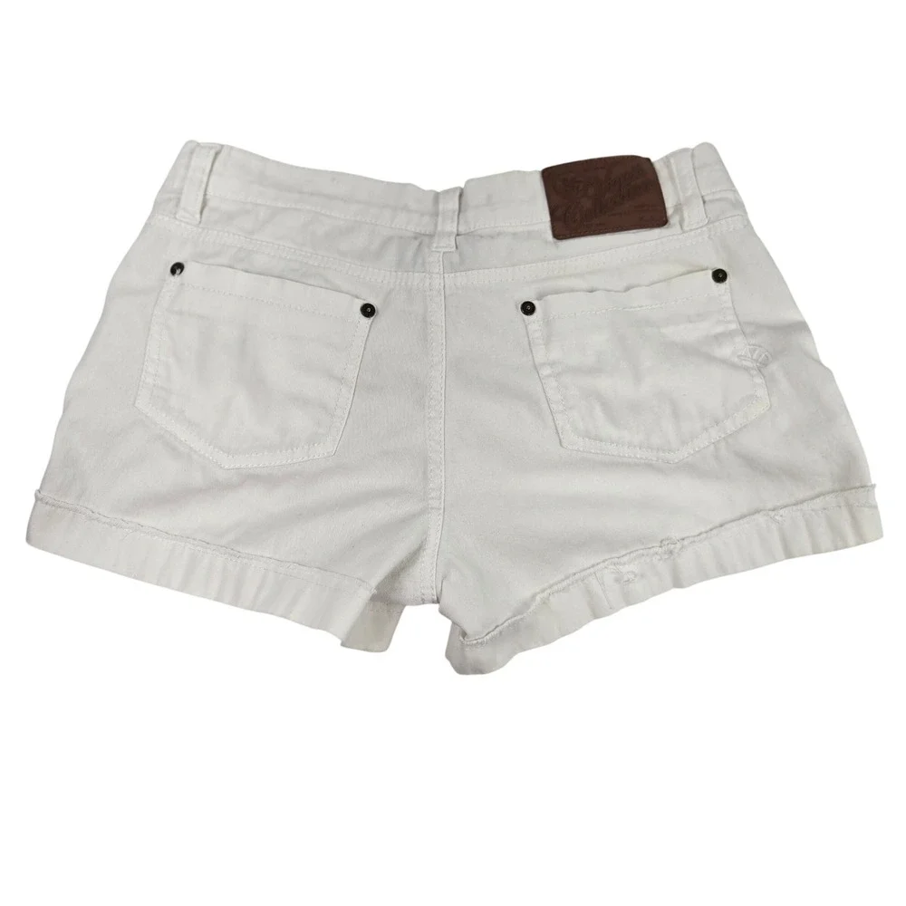 Vigoss Collection White Denim Shorts Cuffed Hem Casual Cotton Blend‎ Size 16 Y2K